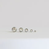 Clear Cubic Zirconia Bezel Set Hypoallergenic Stud Earrings - April