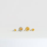 Topaz Bezel Set Hypoallergenic Stud Earrings - November