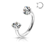 Single Prong Set Round CZ Circular Horseshoe