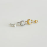 Opal Bezel Set Hypoallergenic Stud Earrings - October