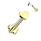 Single Titanium Heart Cartilage Hypoallergenic Stud
