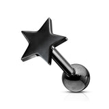 Single Star Barbell Hypoallergenic Stud