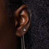Single Pearl Prong Set Triangle Cartilage Hypoallergenic Stud