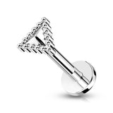 Single Beaded Edge Triangle Hypoallergenic Cartilage Stud