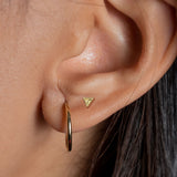 Single Beaded Edge Triangle Hypoallergenic Cartilage Stud