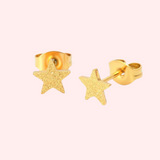 Sandblasted Star Hypoallergenic Earrings