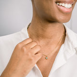 Aquamarine Bezel Set Hypoallergenic Necklace - March