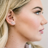 Open Heart Ear Climber Hypoallergenic Earrings