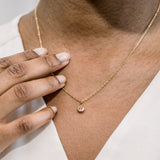 Tourmaline Bezel Set Hypoallergenic Necklace - October