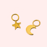 Star and Moon Hypoallergenic Charms