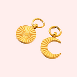 Textured Sun and Moon Hypoallergenic Charms