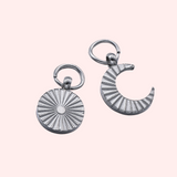 Textured Sun and Moon Hypoallergenic Charms