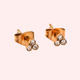 Trio Cubic Zircona Mini Hypoallergenic Earrings