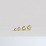 Clear Cubic Zirconia Bezel Set Hypoallergenic Stud Earrings - April