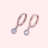 Bezel Set Drop CZ Hypoallergenic Huggie