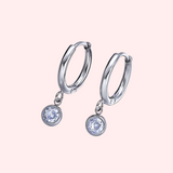 Bezel Set Drop CZ Hypoallergenic Huggie