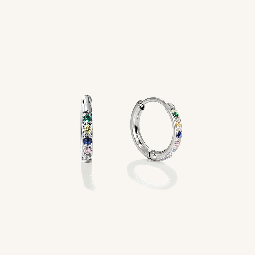 Colourful Cubic Zirconia Hypoallergenic Huggie