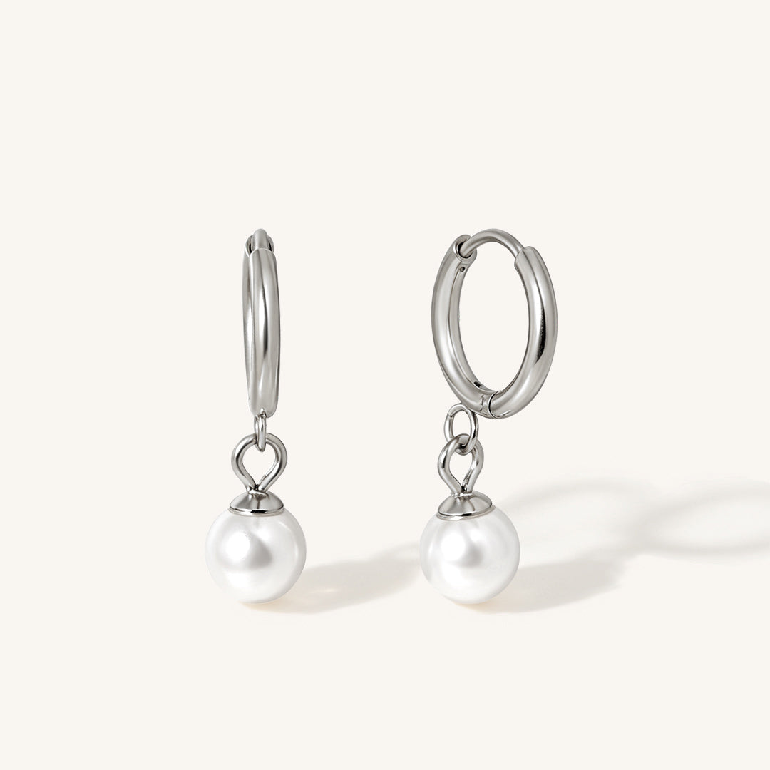 Pearl Huggie Hypoallergenic Earrings