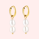 Duo Pearl Drop Hypoallergenic Hoop