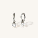 Cubic Zirconia Heart Hypoallergenic Huggie