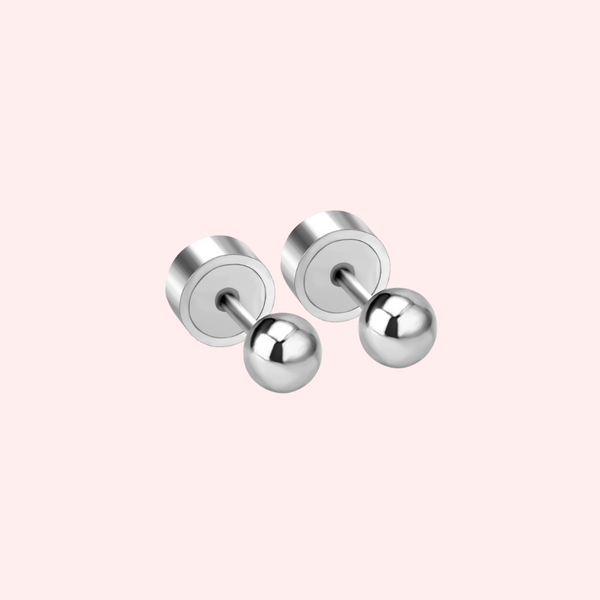 Ball Hypoallergenic Flat Back Stud Earring