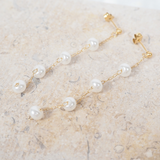 Long Pearl Drop Hypoallergenic Stud Earrings