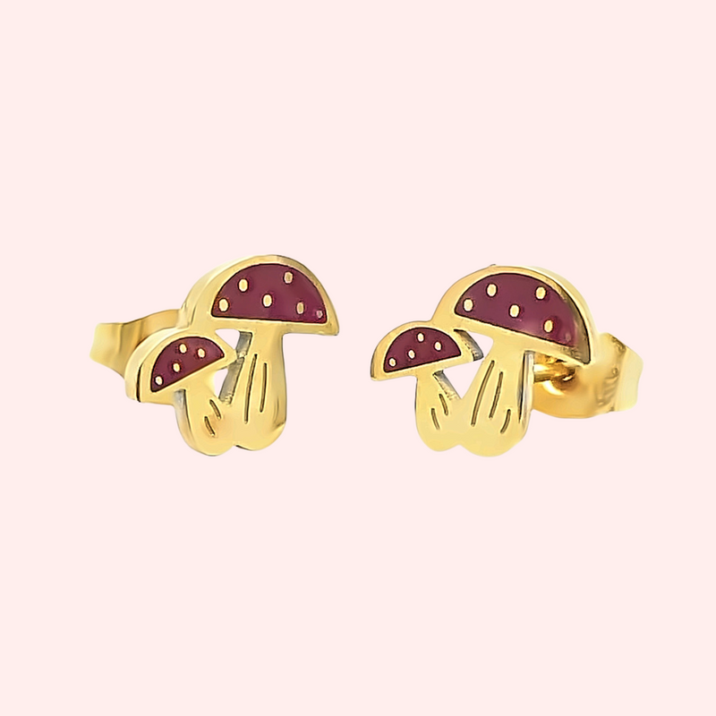 Mushroom Hypoallergenic Earrings