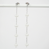 Long Pearl Drop Hypoallergenic Stud Earrings