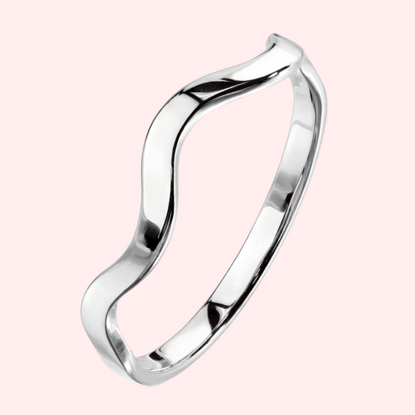 Wavy Stackable Silver Ring