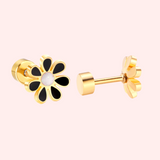 Colourful Flower Hypoallergenic Flat Back Stud Earring