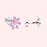 Colourful Flower Hypoallergenic Flat Back Stud Earring