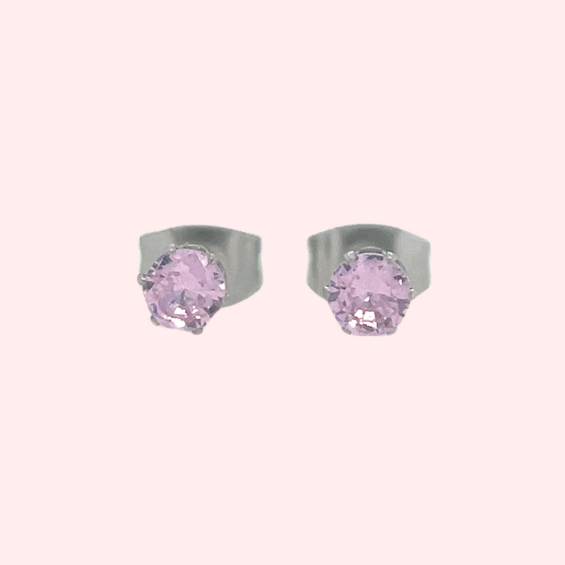 Violet Rose Cubic Zirconia Hypoallergenic Earrings