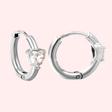 Love Heart Huggie Hypoallergenic Hoop Earrings