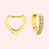 Heart CZ Hypoallergenic Hoop Earrings