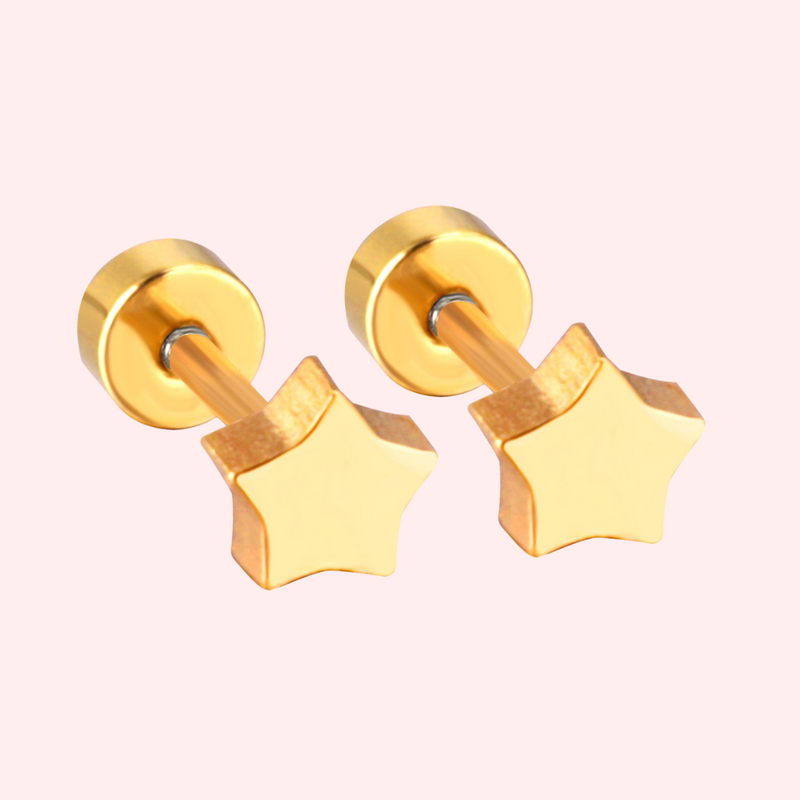 Star Hypoallergenic Flat Back Stud Earring