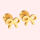 Bow Hypoallergenic Flat Back Stud Earring