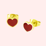 Kids Gold Love Heart Stud Hypoallergenic Earrings