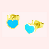 Kids Gold Love Heart Stud Hypoallergenic Earrings