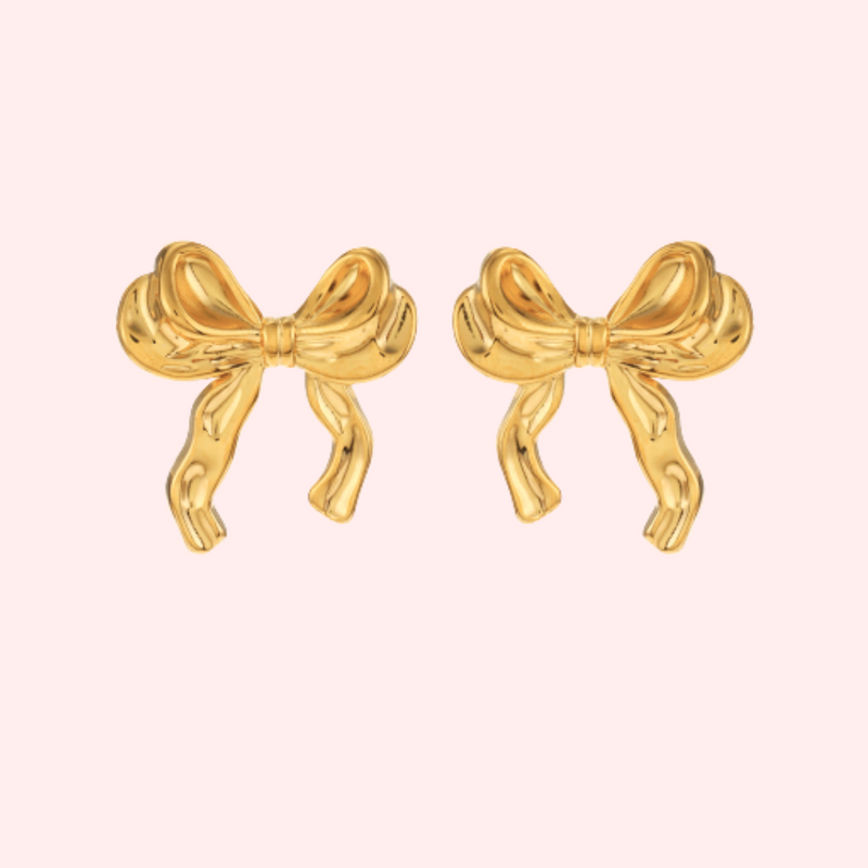 Ribbon Bow Hypoallergenic Stud Earrings