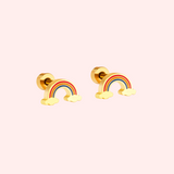 Rainbow Hypoallergenic Flat Back Stud Earring