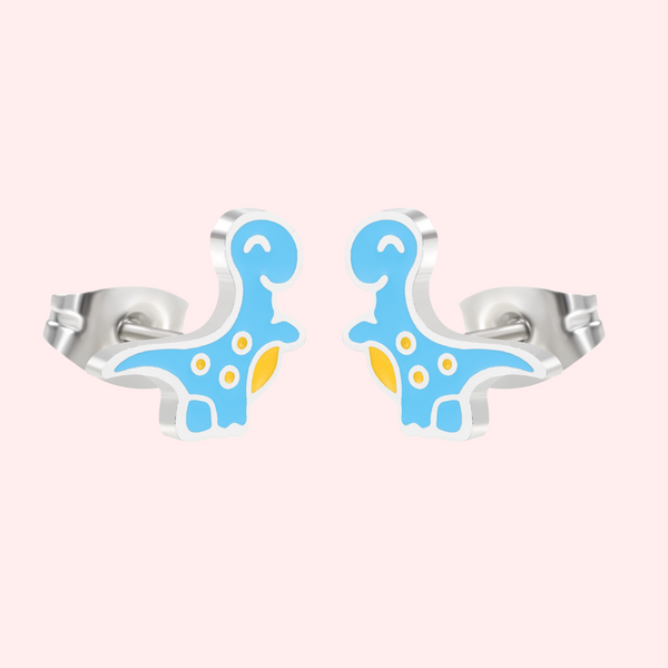 Blue Dinosaur Stud Hypoallergenic Earrings