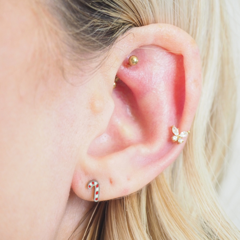 Candy Cane Hypoallergenic Christmas Earrings