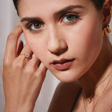 Adjustable Cubic Zirconia Flower Ring