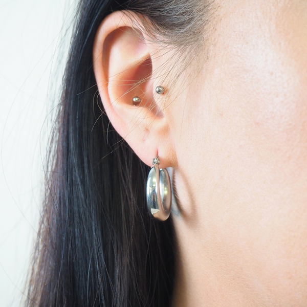 Chunky Tapered Hypoallergenic Hoop Earrings