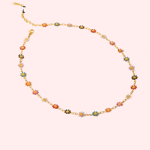 Enamel Daisy Pendant Necklace | Jewellery | Lisa Angel