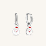 Classic Santa Charm Hoop Earrings