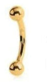 Stainless Steel Ball Curved Barbell