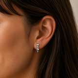 Mini Heart Cluster Huggie Earrings