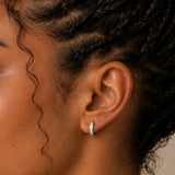 Tapered Crystal Huggie Earrings