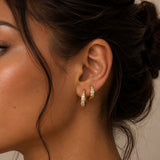 Tapered Crystal Huggie Earrings